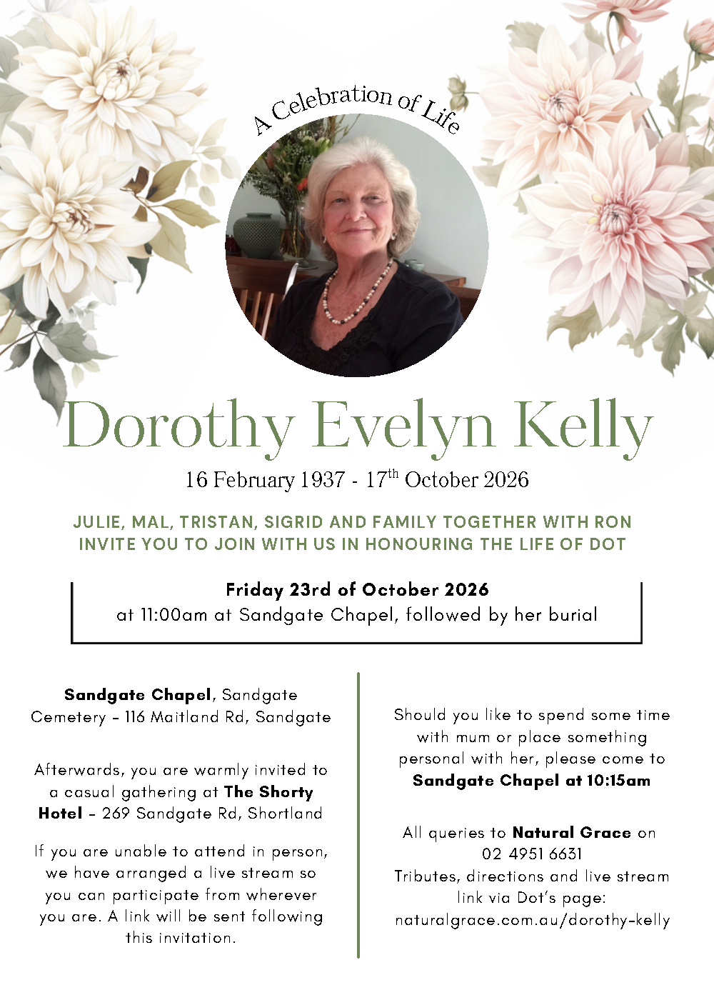 Dorothy Kelly invitation